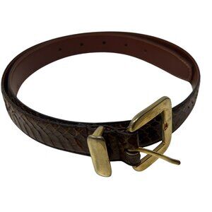 Jana Women's L 28.5" - 32.5" Waist Genuine Snakeskin Belt Brown Leather Designer